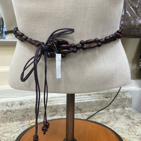 Vintage NWT women’s one size wooden beaded tie belt - Picture 1 of 5